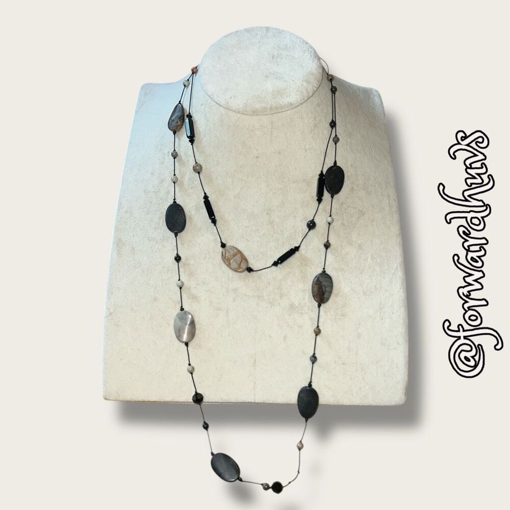 Multi-Strand Hand-Knotted Stone Necklace with 925 Clasp